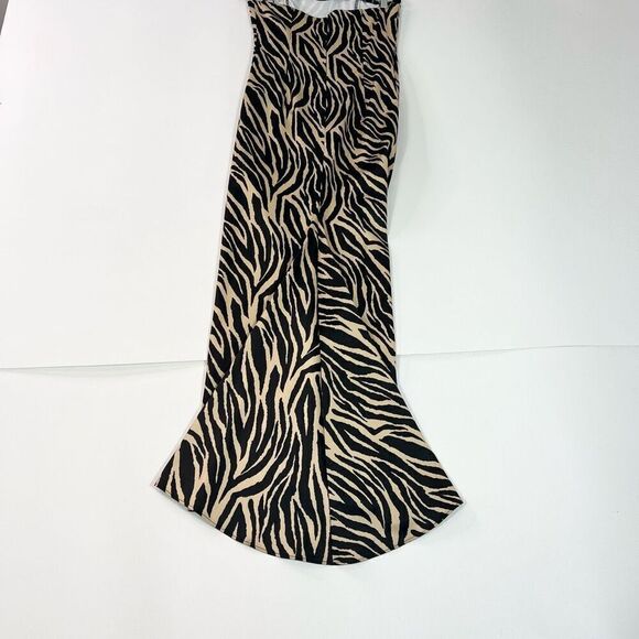 Jessica McClintock Gunne Sax Maxi Dress Gown Women's 11 Zebra Strapless Retro - Picture 8 of 15